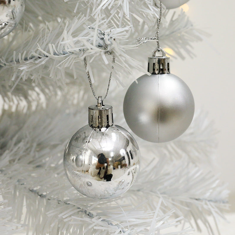 LED Lighted Mini White Christmas Tree Set - Home Desktop Ornament, Small Xmas Decor for Tabletop, Festive Holiday Decoration