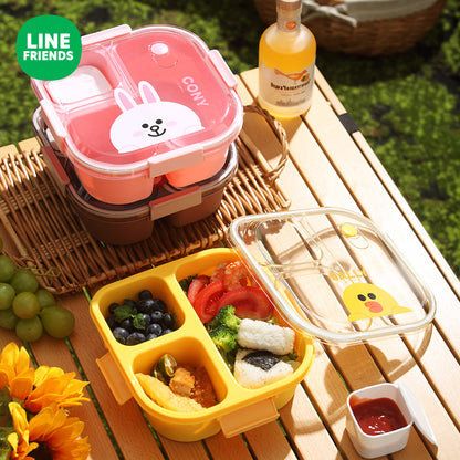 Brown Bear Thermal Lunch Box Set - Insulated 3-Layer Food Container with Carry Bag (Leakproof & Dishwasher Safe)