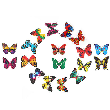 12cm Double-Layer Stem Butterfly - PVC Realistic Garden Butterflies for Outdoor Decor, Floral Arrangements, and Landscape Design