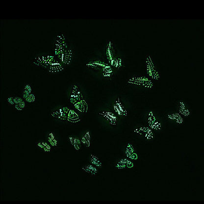 Glow-in-the-Dark Double Layer Magnetic Butterfly Set - 3D Realistic Wall Stickers for Indoor Home Decor