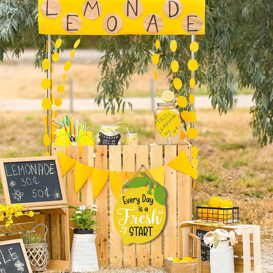 我要英文版 Sunny Lemon Wooden Plaques - Inspirational Home Decor for Kitchen, Living Room & Garden