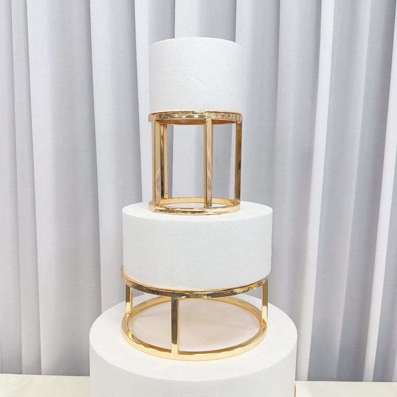 3PCS Iron Cake Stand Set - Elegant Round & Square Cake Plates for Weddings & Bakeries