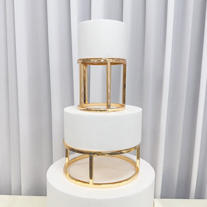 3PCS Iron Cake Stand Set - Elegant Round & Square Cake Plates for Weddings & Bakeries