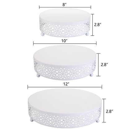 Set of 3 Cake Stand, Dessert Display Cupcake Stands, Round Metal Cake Stands, Cupcake Pastry Candy Display Plate for Wedding, Event, Birthday Party