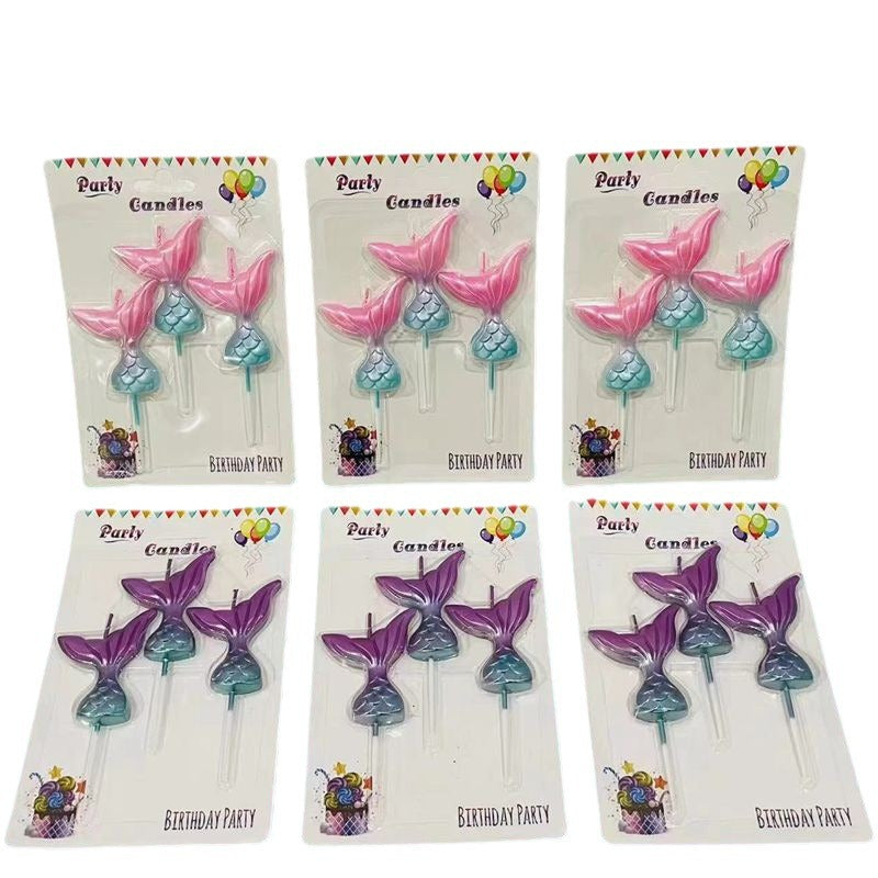 Mermaid Tail Glitter Candles  - Magical Cake Topper Decor for Birthday Parties, Ocean-Themed Weddings & Celebration Cakes