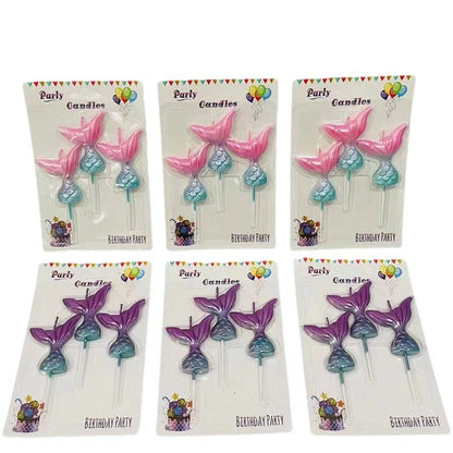 Mermaid Tail Glitter Candles  - Magical Cake Topper Decor for Birthday Parties, Ocean-Themed Weddings & Celebration Cakes