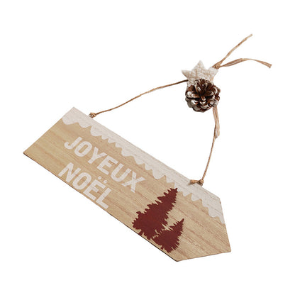 Christmas Wooden Ornaments Set – Hand-Painted "Joyeux Noël" Wooden Hanging Decor for Christmas Tree, Holiday Home Decor, Festive Gift