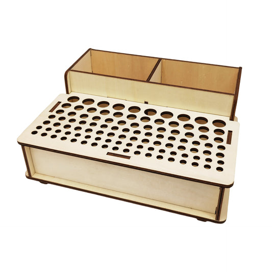 Creative DIY wooden storage display pen holder Wood Tool Rack 103 hole tool storage rack