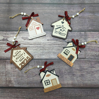 1pc Wooden Christmas Tree Ornaments - Mini House Decorations, Christmas Gift Hangers, Festive Hanging Decor, Pendant Display