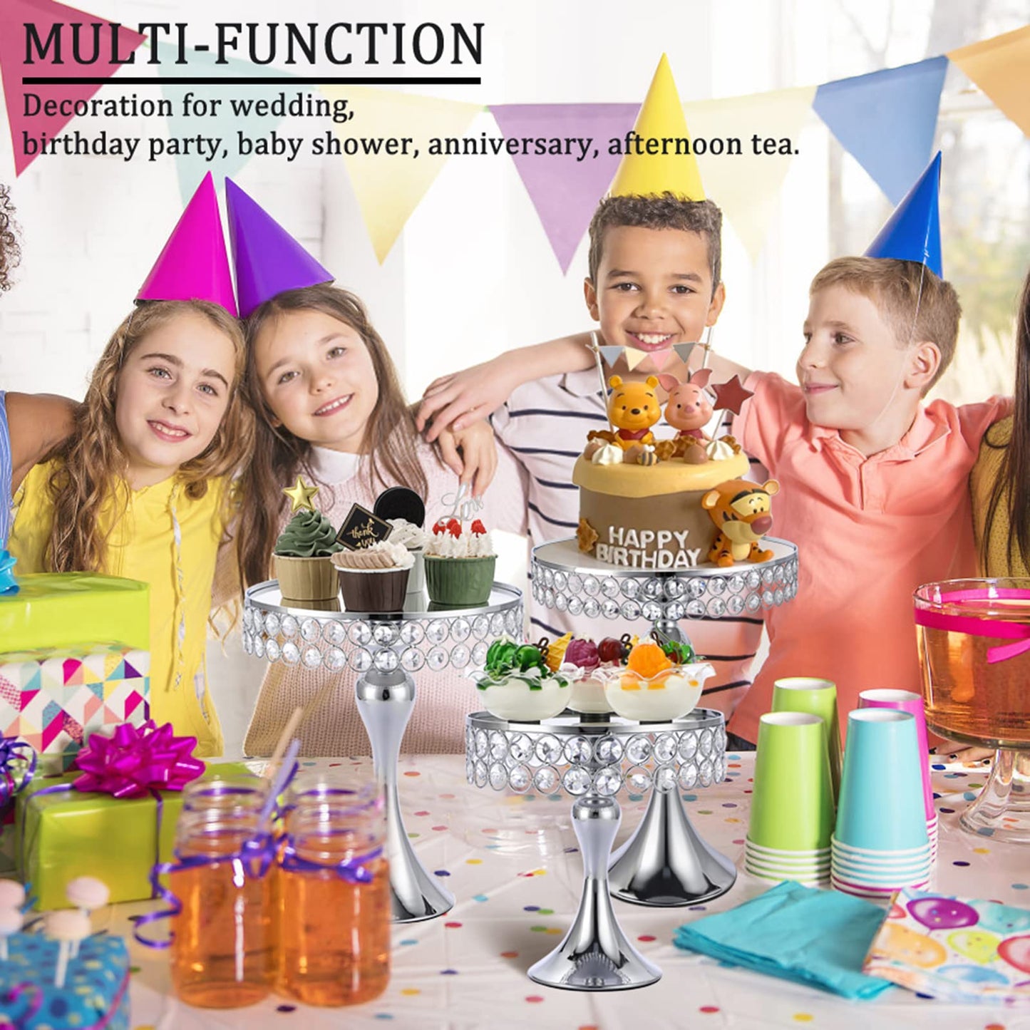 Cupcake Stands 3 Pcs Crystal Cake Stands Set Cake Holder Mirror Plates Wedding Generic Cupcake Stand Cupcake Holders Cup Cake Stand Cupcake Tray Cupcake Holder Stand