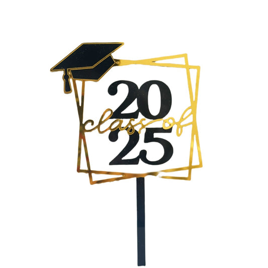 Graduation Cupcake Toppers 2025 Gold, Glitter Class of 2025 Cupcake Toppers Party Decor,2025 Congrats Grad Cap Cupcake Picks Toppers Graduation Party Decorations Supplies Gold and Black