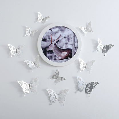 3D Hollow-Out Butterfly Wall Stickers - Self-Adhesive Decals for Kids' Room & Nursery Background Walls (Creative Cut-Out Design, Removable Decor)