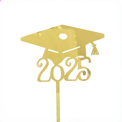 2025 Graduation Cupcake Toppers Glitter Diploma Grad Cap Cake Topper Class of 2025 Cupcake Picks Congrats Grad Cupcake Decorations for Boys Girls Theme Party Supplies Black Gold