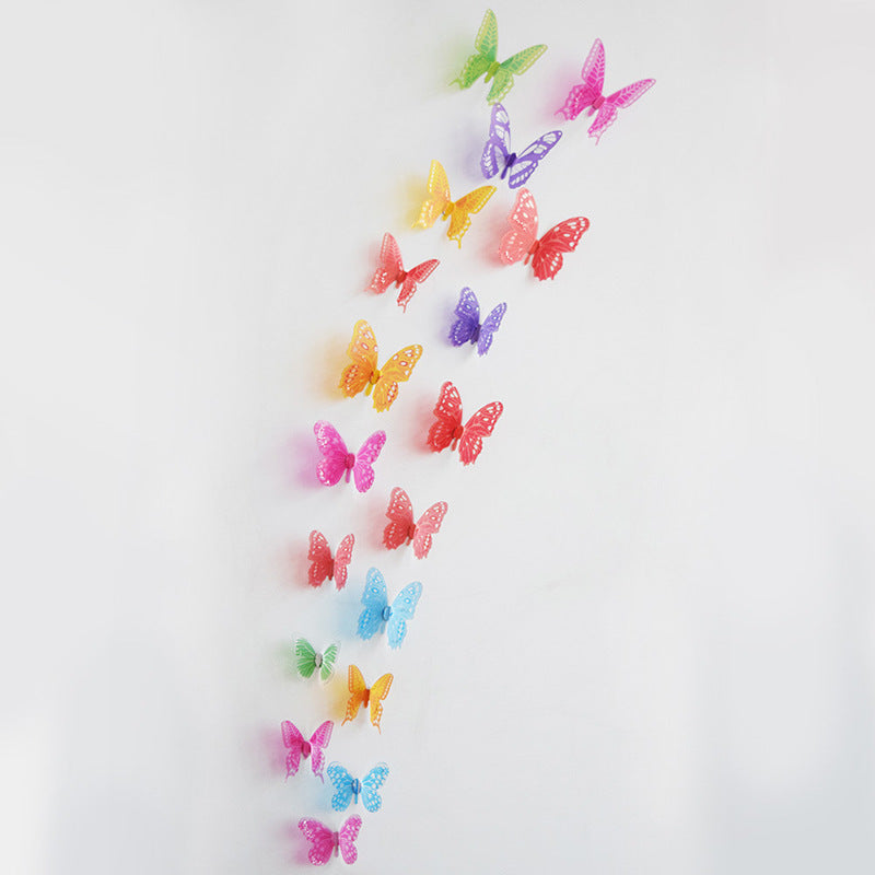 18pcs 3D Butterfly Wall Decals - Premium Dimensional Stickers for Kids' Room & Bedroom Decor (Self-Adhesive, Removable, Creative Background Wall Art)