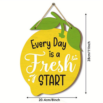 我要英文版 Sunny Lemon Wooden Plaques - Inspirational Home Decor for Kitchen, Living Room & Garden