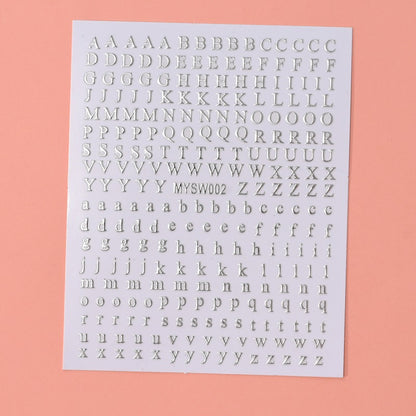 12 sheet 12-Color Fluorescent Nail Letter Stickers Set - Complete A-Z Alphabet (Upper & Lower Case) for School Nail Art Classes & Office Creativity