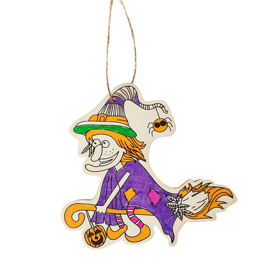 Halloween Crafts for Kids,20 Pieces Halloween Wooden Ornaments Hanging Crafts Wooden Slices for Halloween Decoration DIY Supplies