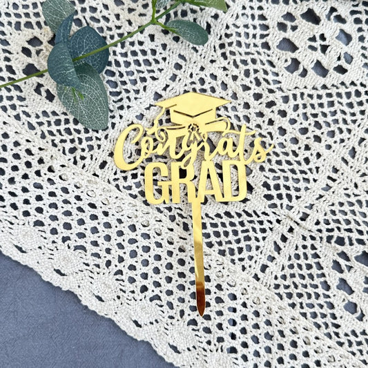 Graduation Cake Topper 2025, Congrats Grad Cake Topper for Graduation Party Cake Decoration Acrylic Congrats Grad Supplies