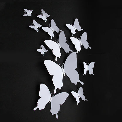 Single-Layer Pack of 12 Wedding Butterflies – Photography-Ready PVC Butterfly Wall Decor, 3D Butterfly Wall Stickers (Paintable)