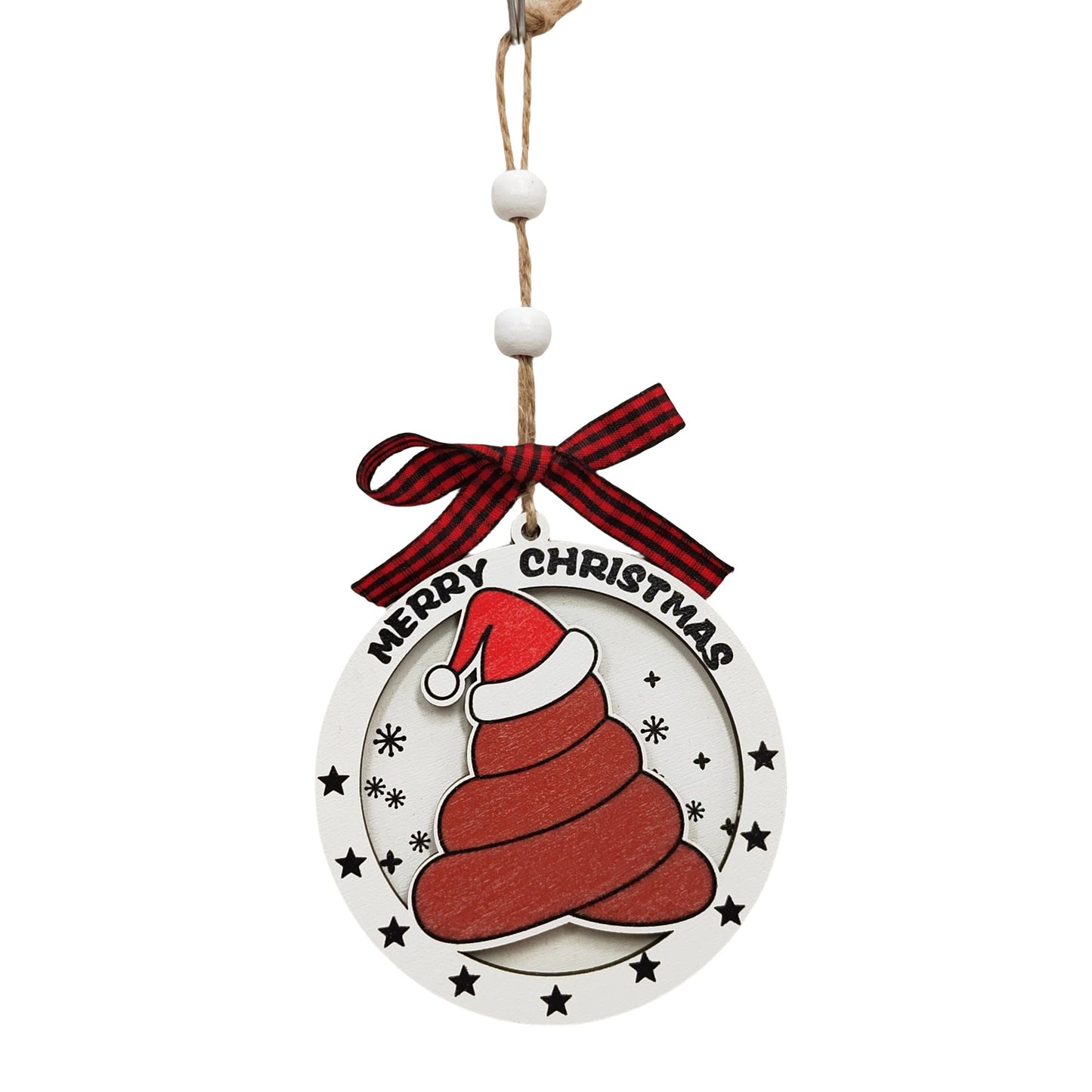 1pc Wooden Christmas Tree Ornaments - Mini House Decorations, Christmas Gift Hangers, Festive Hanging Decor, Pendant Display