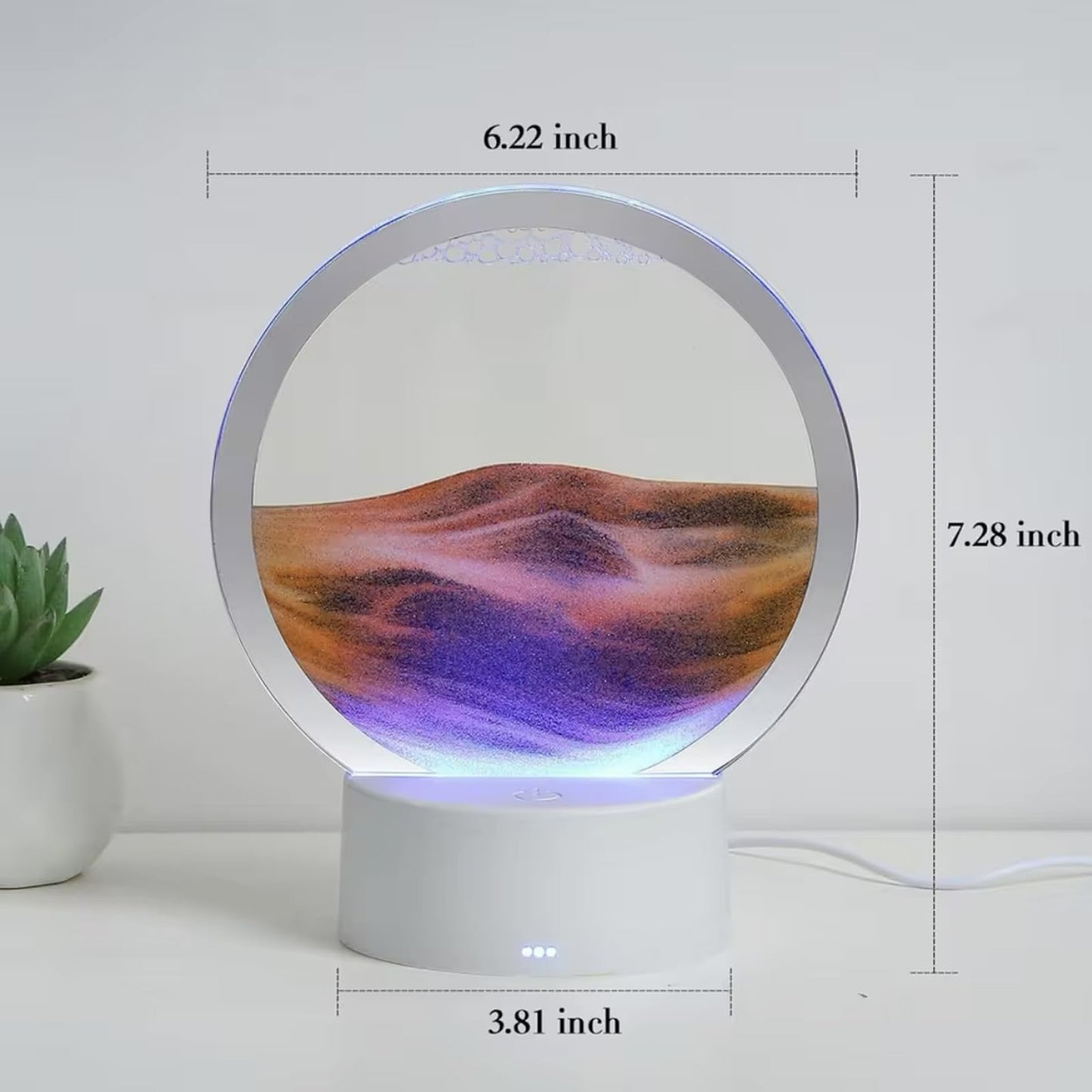 Moving Sand Art Lamp 3D Moving Sandscapes with LED Light Quicksand Painting Light Creative Deep Sea Sandscape Art Liquid Motion Living Room Bedroom Table Lamp Ornament Decor Desktop Art Gift