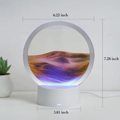 Moving Sand Art Lamp 3D Moving Sandscapes with LED Light Quicksand Painting Light Creative Deep Sea Sandscape Art Liquid Motion Living Room Bedroom Table Lamp Ornament Decor Desktop Art Gift