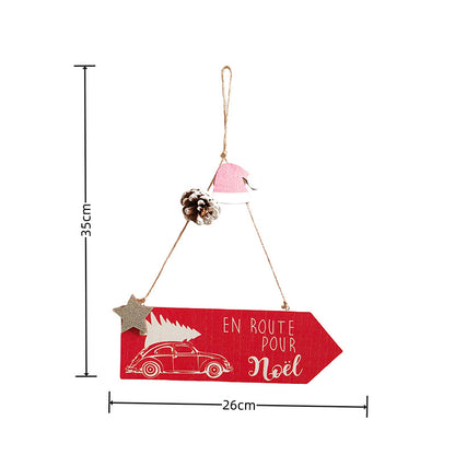 Christmas Wooden Ornaments Set – Hand-Painted "Joyeux Noël" Wooden Hanging Decor for Christmas Tree, Holiday Home Decor, Festive Gift