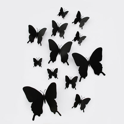 Single-Layer Pack of 12 Wedding Butterflies – Photography-Ready PVC Butterfly Wall Decor, 3D Butterfly Wall Stickers (Paintable)