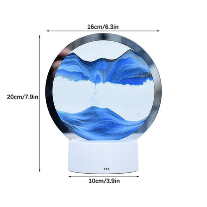 Moving Sand Art Lamp 3D Moving Sandscapes with LED Light Quicksand Painting Light Creative Deep Sea Sandscape Art Liquid Motion Living Room Bedroom Table Lamp Ornament Decor Desktop Art Gift