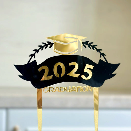 2025 Graduation Cupcake Toppers Glitter Diploma Grad Cap Cake Topper Class of 2025 Cupcake Picks Congrats Grad Cupcake Decorations for Boys Girls Theme Party Supplies Black Gold