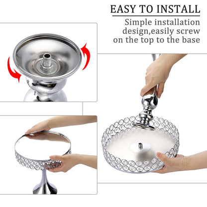 Cupcake Stands 3 Pcs Crystal Cake Stands Set Cake Holder Mirror Plates Wedding Generic Cupcake Stand Cupcake Holders Cup Cake Stand Cupcake Tray Cupcake Holder Stand