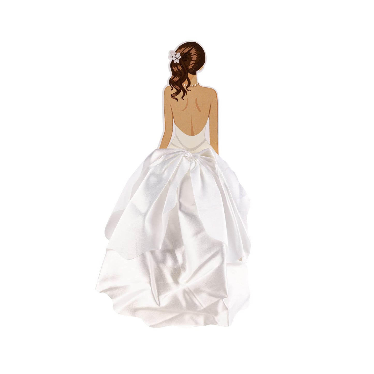 1Pc Woman Back Silk Gauze Skirt Wedding Cake Toppers Girl Happy Birthday Cake Toppers Bride to Be Cake Decorating Supplies Cupcake Topper Bachelorette Party Decorations White