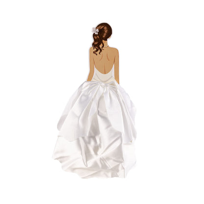 1Pc Woman Back Silk Gauze Skirt Wedding Cake Toppers Girl Happy Birthday Cake Toppers Bride to Be Cake Decorating Supplies Cupcake Topper Bachelorette Party Decorations White
