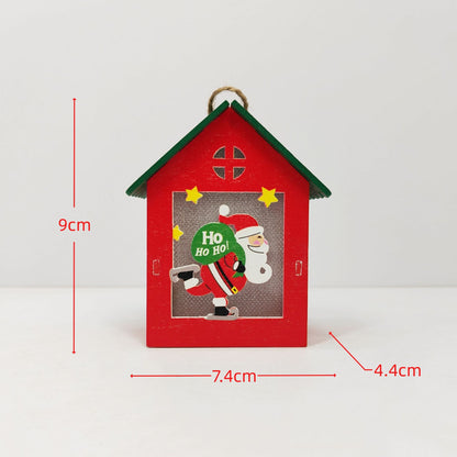 Xmas Glowing House Decor Wooden Led Festival Ornament for Christmas Desktop Decoration Chic and Adorable House for Home Office and Holiday Atmosphere