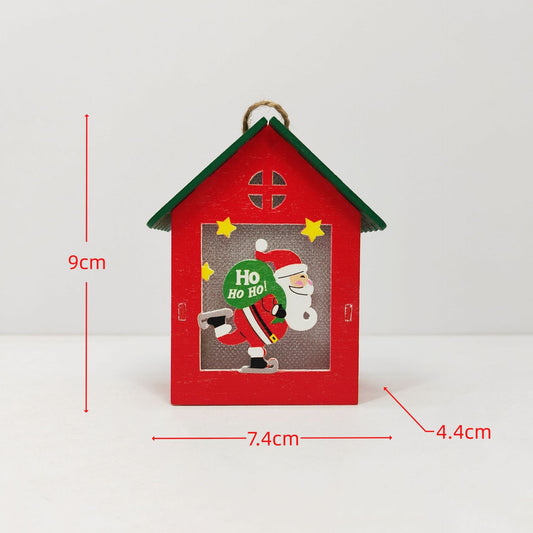 Xmas Glowing House Decor Wooden Led Festival Ornament for Christmas Desktop Decoration Chic and Adorable House for Home Office and Holiday Atmosphere