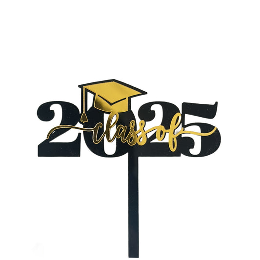 Graduation Cupcake Toppers 2025 Gold, Glitter Class of 2025 Cupcake Toppers Party Decor,2025 Congrats Grad Cap Cupcake Picks Toppers Graduation Party Decorations Supplies Gold and Black