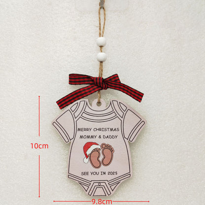 1pc Wooden Christmas Tree Ornaments - Mini House Decorations, Christmas Gift Hangers, Festive Hanging Decor, Pendant Display