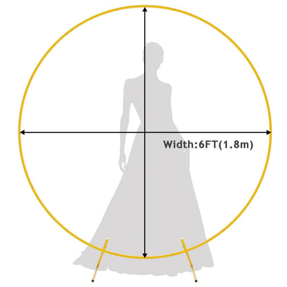 Giant Round Gold Metal Balloon Arch Kit, Removable 1.8m 2m Wedding Arch Background Stand, Easy to Carry and Reusable, Best Decoration for Party, Festival