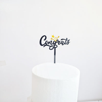 Graduation Cake Toppers Black Gold Acrylic GRAD 2025 Design Table Centerpiece Sticks for Party Cake Decorations Supplies