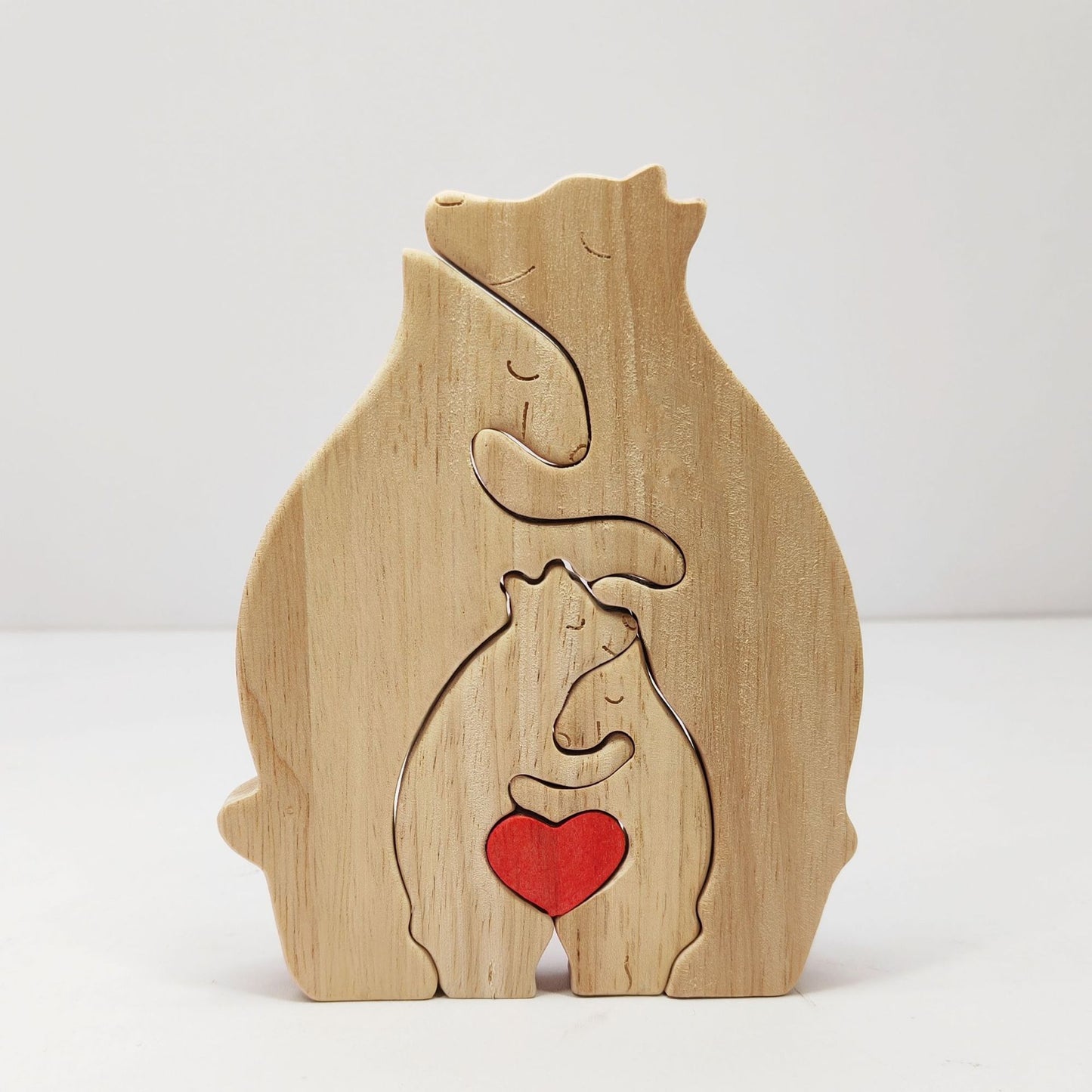 Personalized Family Name Puzzle, 4 Bears Wooden Bear Puzzle Decorative Wooden Bear Puzzle Creative Birthday Gifts for Mom Parents Home Decor Mothers Day Housewarming Gifts
