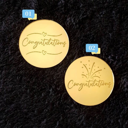 2025 Graduation Cupcake Toppers Acrylic Mirror Engraved Congratulations Graduation Cake Cupcake Decorations Graduation Ceremony Supplies