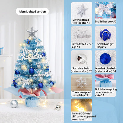 Mini Christmas Tree, 45/60cm Blue Desktop Ornament Small Tree Set, Mini Christmas Decorations