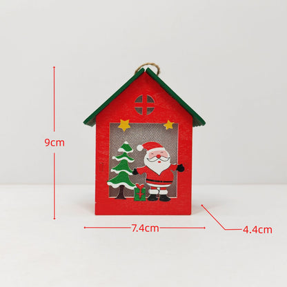 Xmas Glowing House Decor Wooden Led Festival Ornament for Christmas Desktop Decoration Chic and Adorable House for Home Office and Holiday Atmosphere