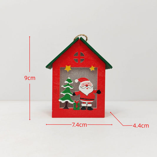 Xmas Glowing House Decor Wooden Led Festival Ornament for Christmas Desktop Decoration Chic and Adorable House for Home Office and Holiday Atmosphere