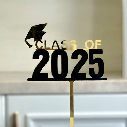 2025 Graduation Cupcake Toppers Glitter Diploma Grad Cap Cake Topper Class of 2025 Cupcake Picks Congrats Grad Cupcake Decorations for Boys Girls Theme Party Supplies Black Gold