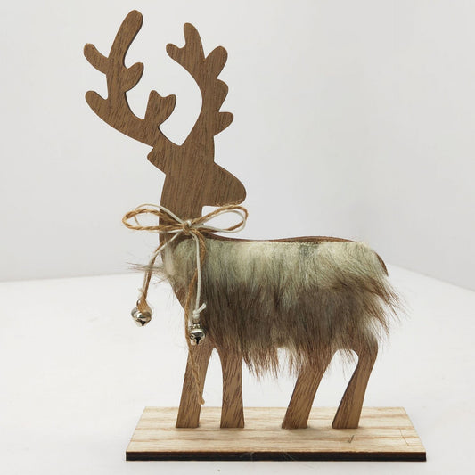 Nordic Wooden Reindeer Christmas Ornament - Handcrafted Table Centerpiece for Holiday Decor
