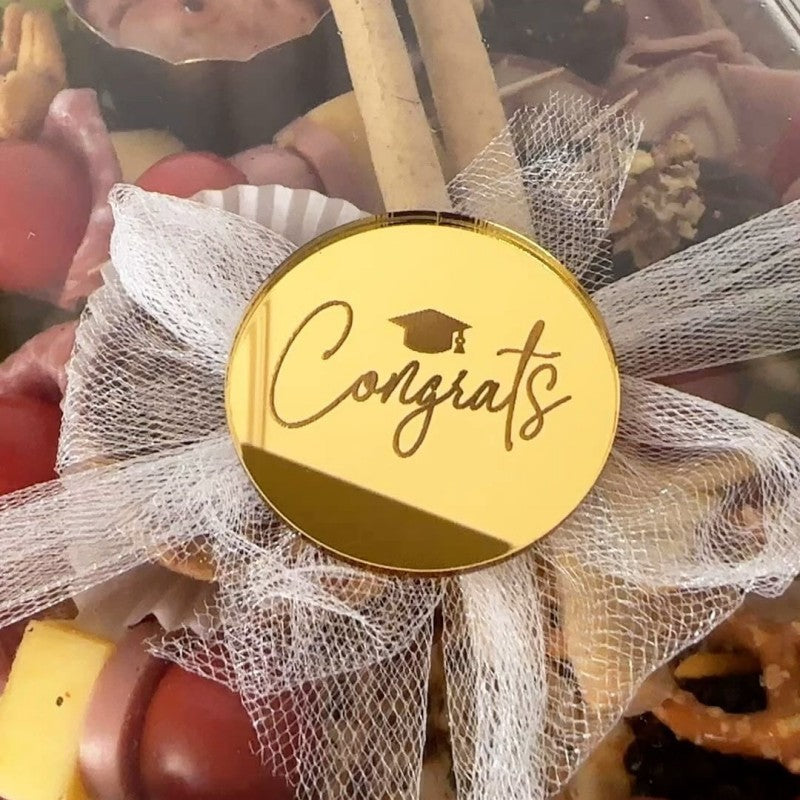 2025 Graduation Cupcake Toppers Acrylic Mirror Engraved Congratulations Graduation Cake Cupcake Decorations Graduation Ceremony Supplies