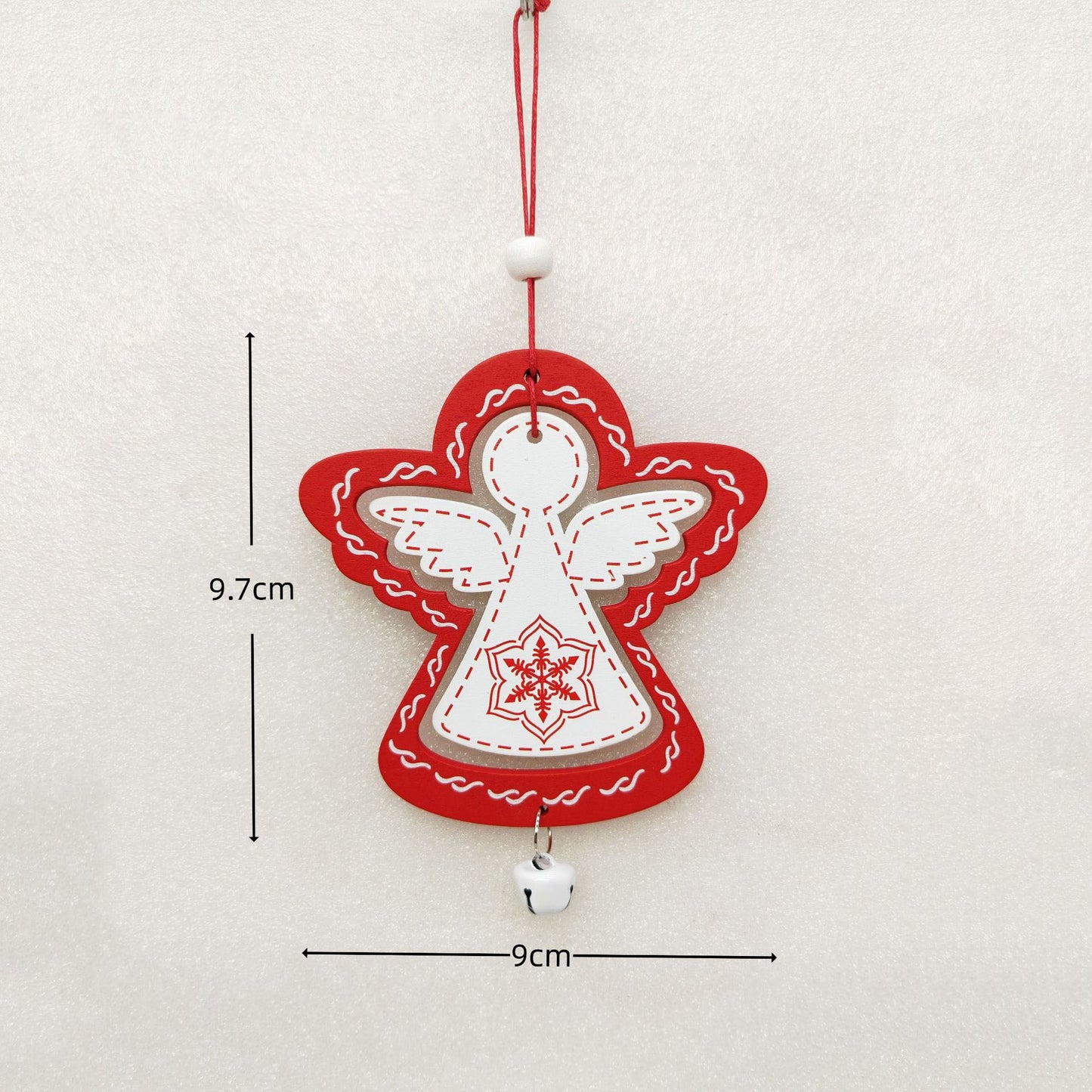 Christmas Wooden Ornaments Set – Angel Wings, Tree Topper Star, Bells & Reindeer – Rustic Holiday Decor for Christmas Tree, Home, and Festive Gifting