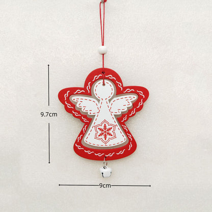 Christmas Wooden Ornaments Set – Angel Wings, Tree Topper Star, Bells & Reindeer – Rustic Holiday Decor for Christmas Tree, Home, and Festive Gifting