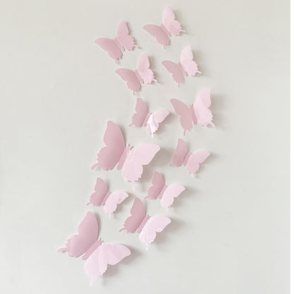 12pcs 3D Realistic Butterfly Wall Stickers - PVC Plastic Decals for DIY Home Decor (Multi-Surface Fridge Magnets, Creative Removable Decoration)